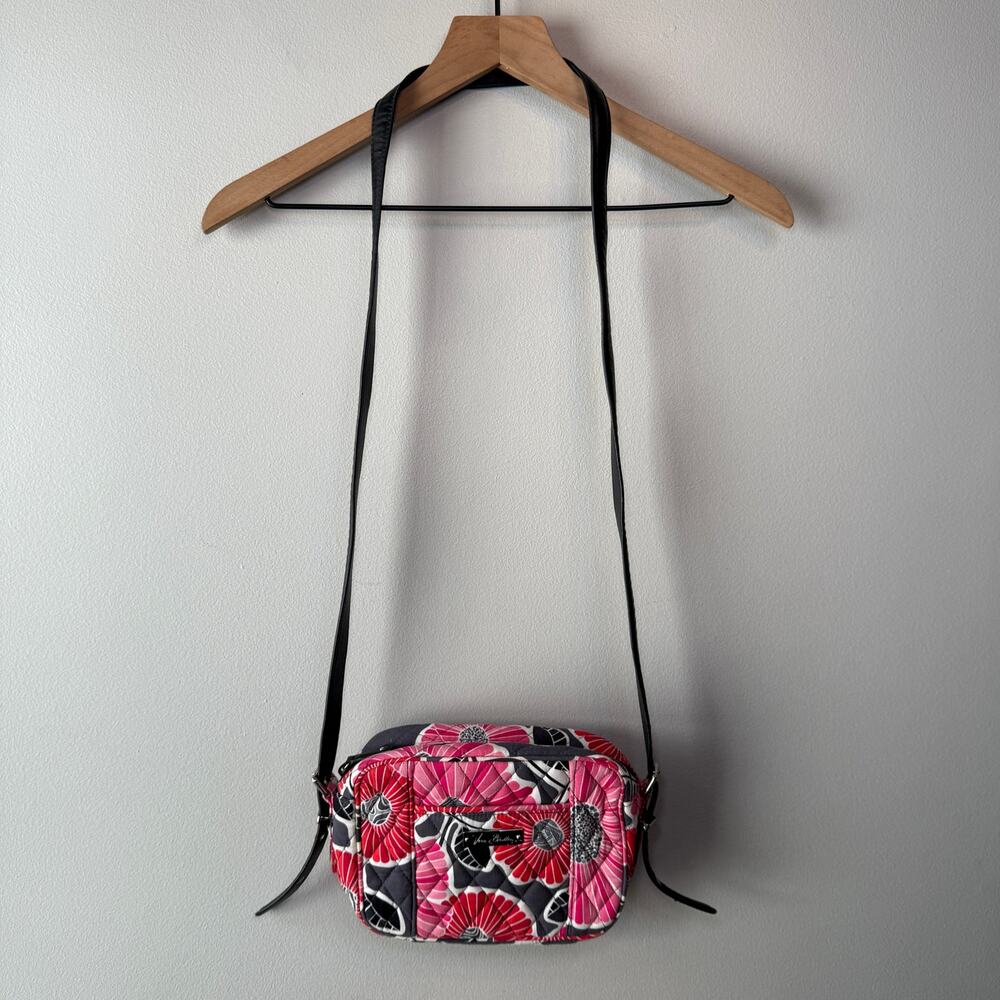 Vera Bradley Cherry Blossom Floral Print Cotton Crossbody Bag Purse